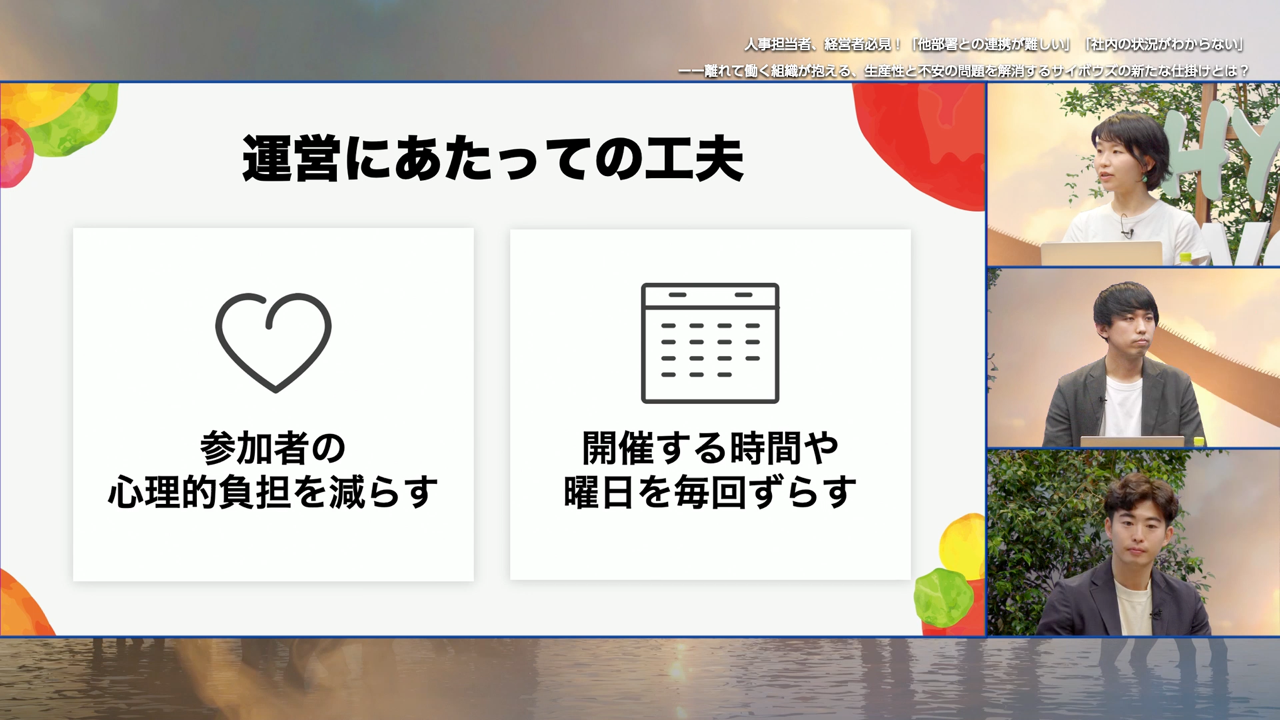イベント運営についての2つの工夫のスライド
