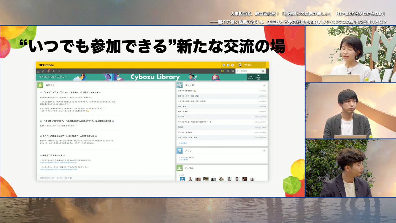 いつでも参加できる新たな交流の場所「サイボウズシアター」のスライド